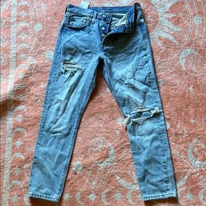 Levi's Light Blue Distressed Skinny Jeans